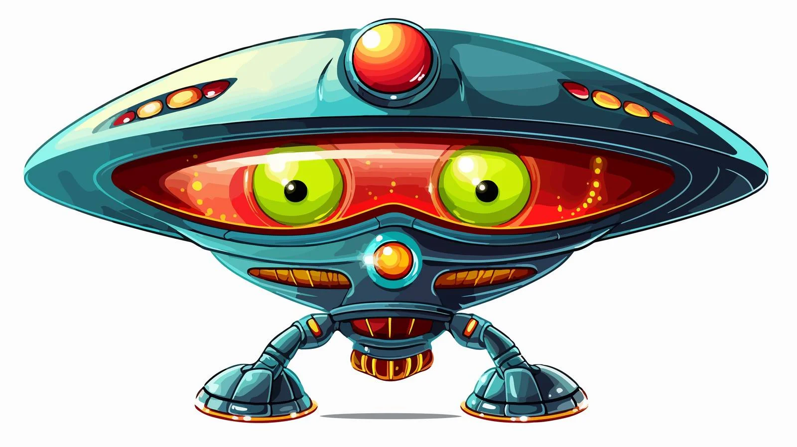 Retro Alien Flying Saucer Vector Illustration — free download from Dotvec