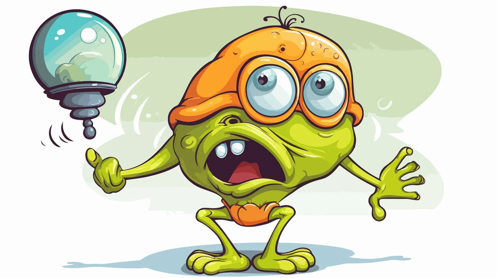 Retro Cartoon Alien with Thought Bubble — free download from Dotvec