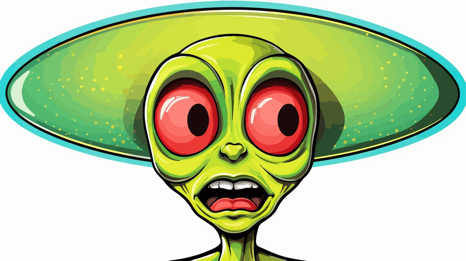 Retro Cartoon Alien with Speech Bubble — free download from Dotvec