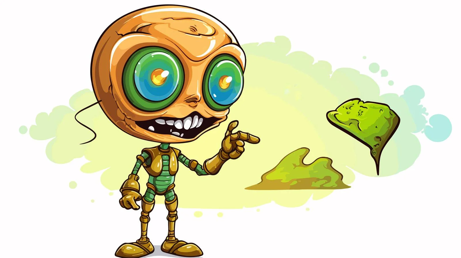 Retro Cartoon Alien Speech Bubble Illustration — free download from Dotvec