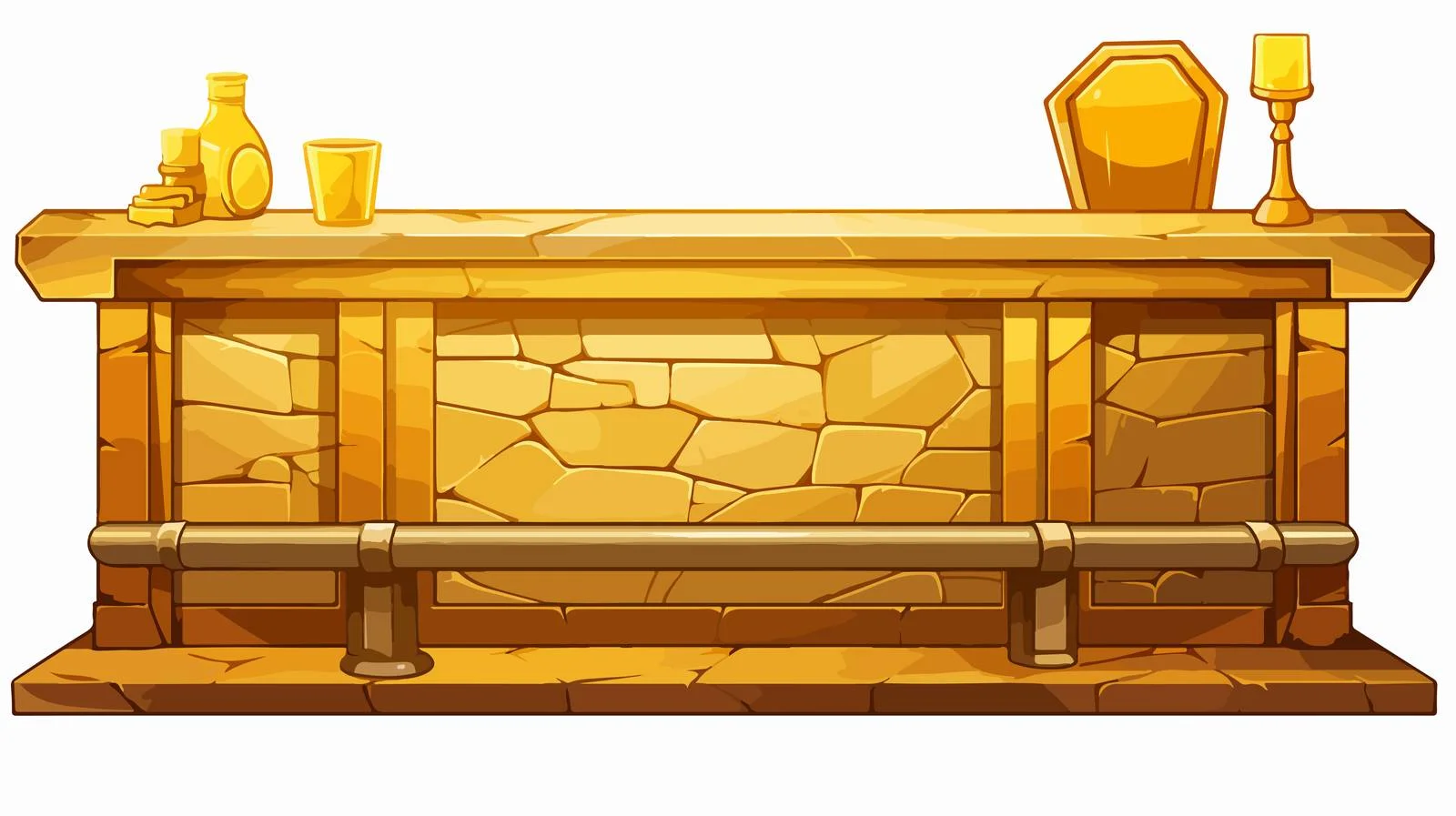 Vintage Cartoon Gold Bar Illustration — free download from Dotvec