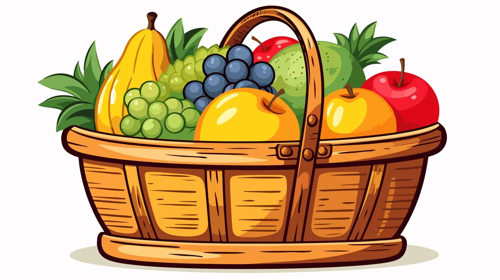 Vintage Fruit Basket Vector Illustration — free download from Dotvec