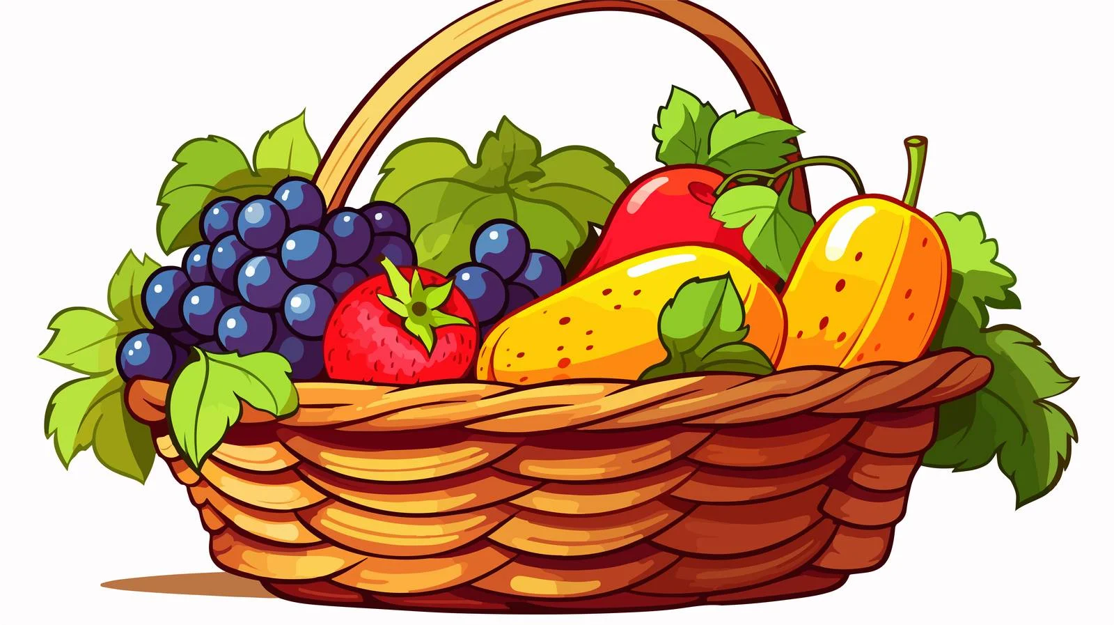Vintage Fruit Basket Vector Illustration — free download from Dotvec