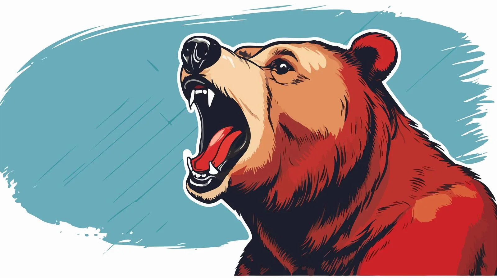 Retro Cartoon Bear Speech Bubble Illustration — free download from Dotvec