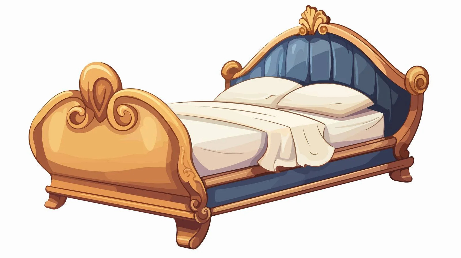 Vintage Cartoon Bed Illustration — free download from Dotvec