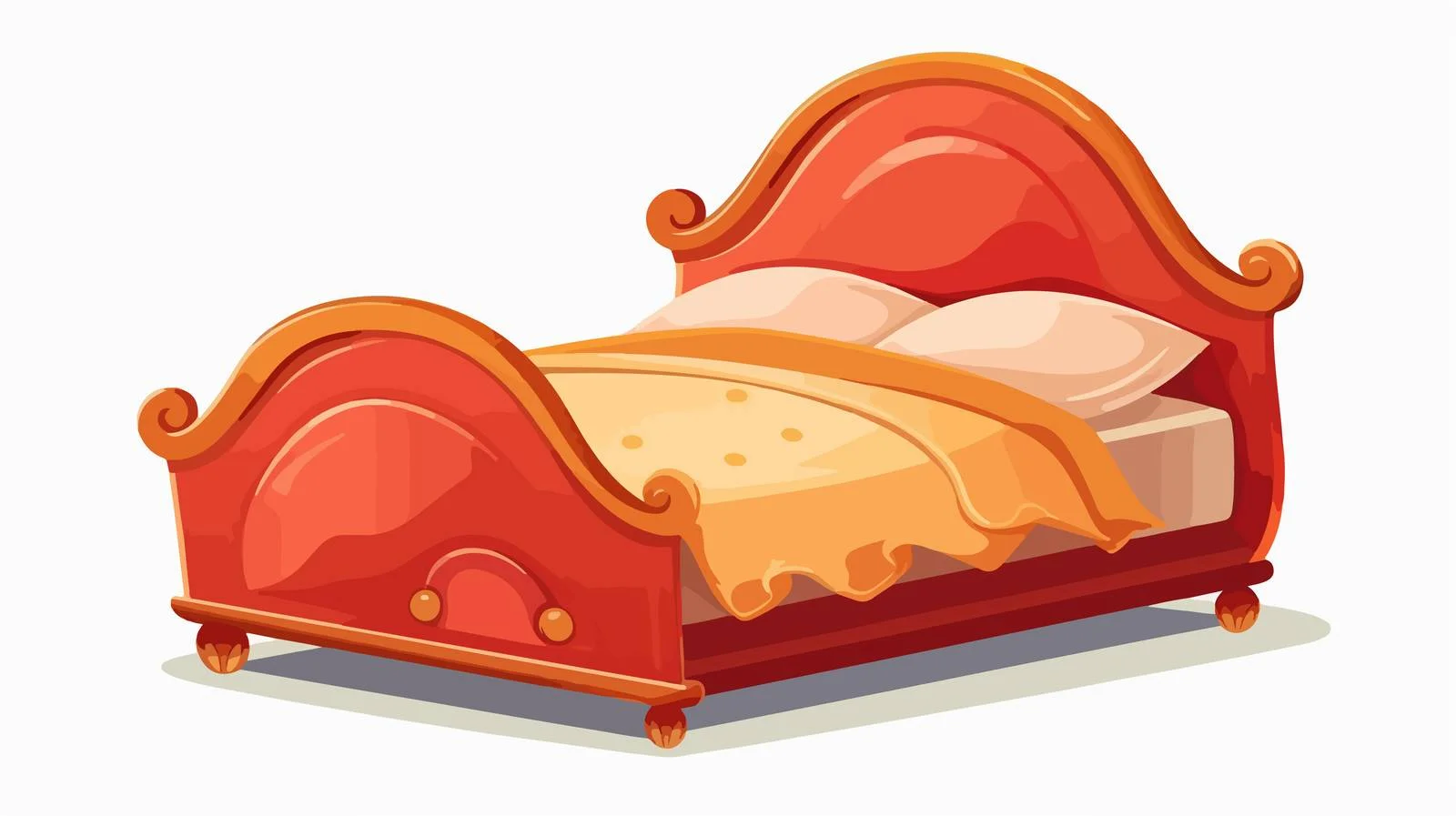 Vintage Cartoon Bed Illustration — free download from Dotvec