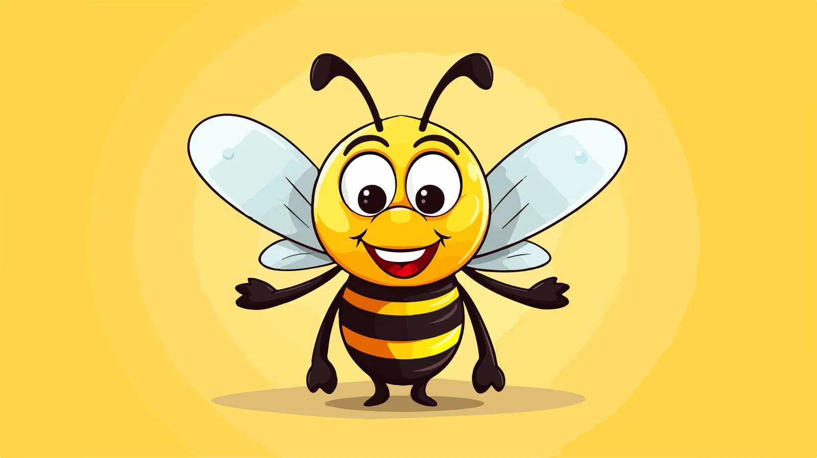 Retro Cartoon Bee Illustration — free download from Dotvec