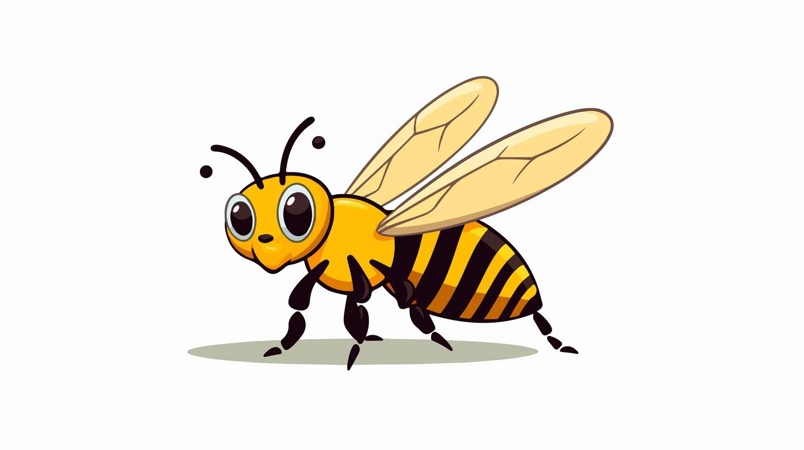 Retro Cartoon Bee Illustration — free download from Dotvec
