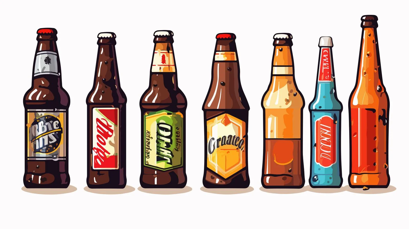 Retro Cartoon Beer Bottle Illustration — free download from Dotvec