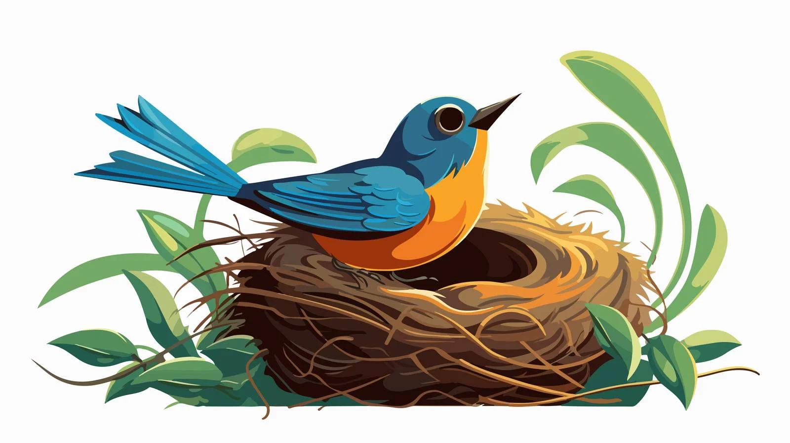 Vintage Bird Nest Stock Vector Illustration — free download from Dotvec