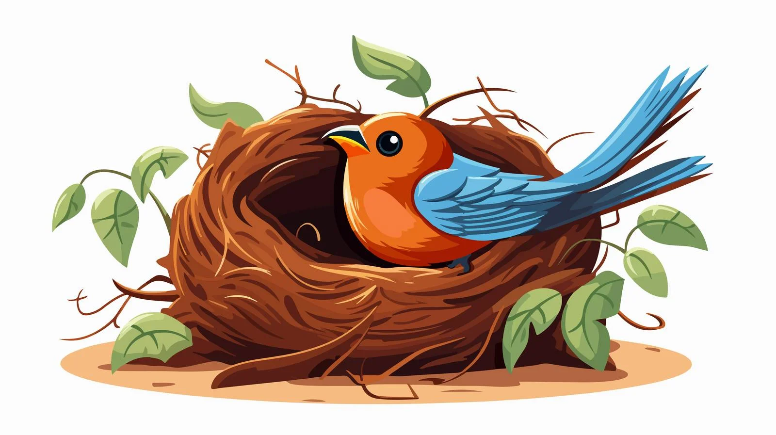 Vintage Bird Nest Vector Illustration — free download from Dotvec