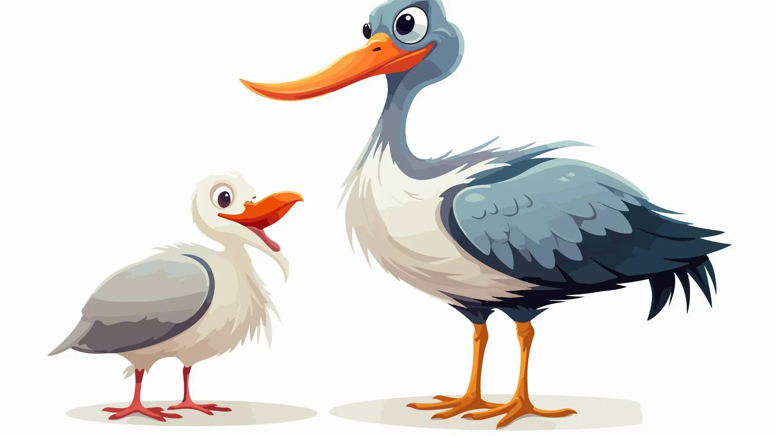 Retro Cartoon Stork with Baby Vector — free download from Dotvec