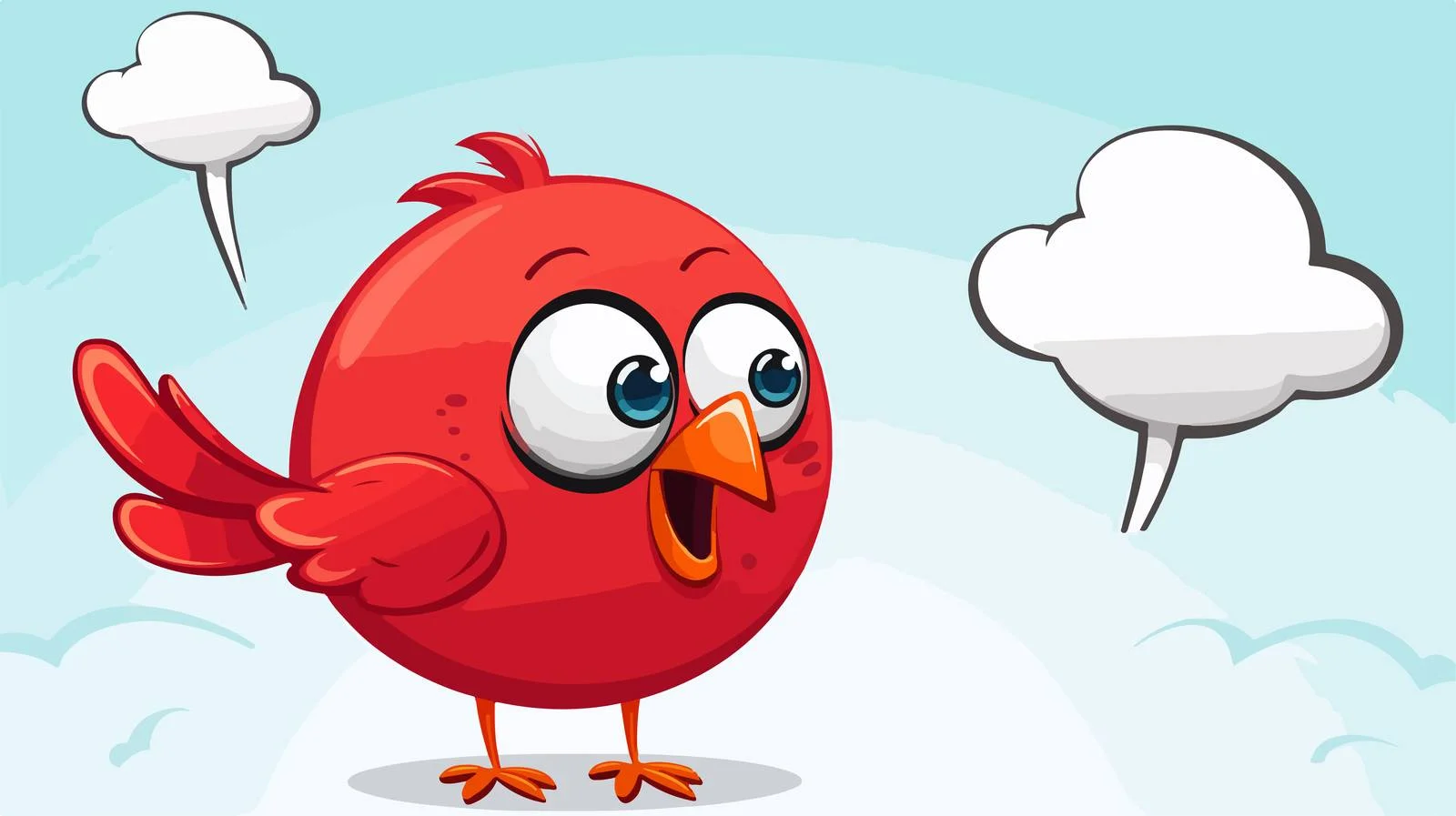 Retro Cartoon Bird with Thought Bubble — free download from Dotvec