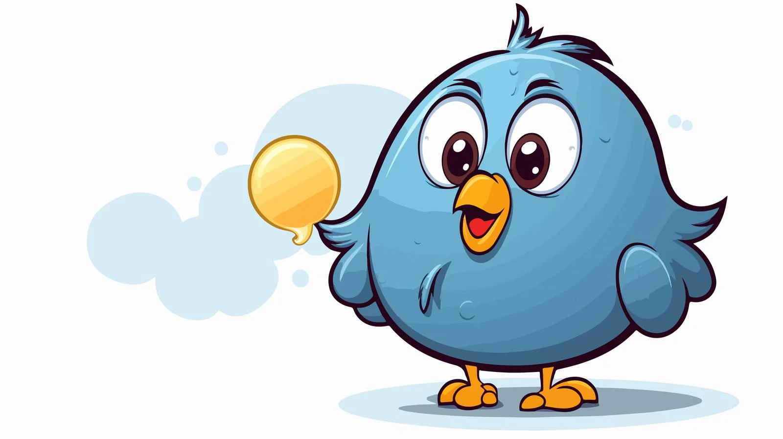 Retro Cartoon Bird with Thought Bubble — free download from Dotvec