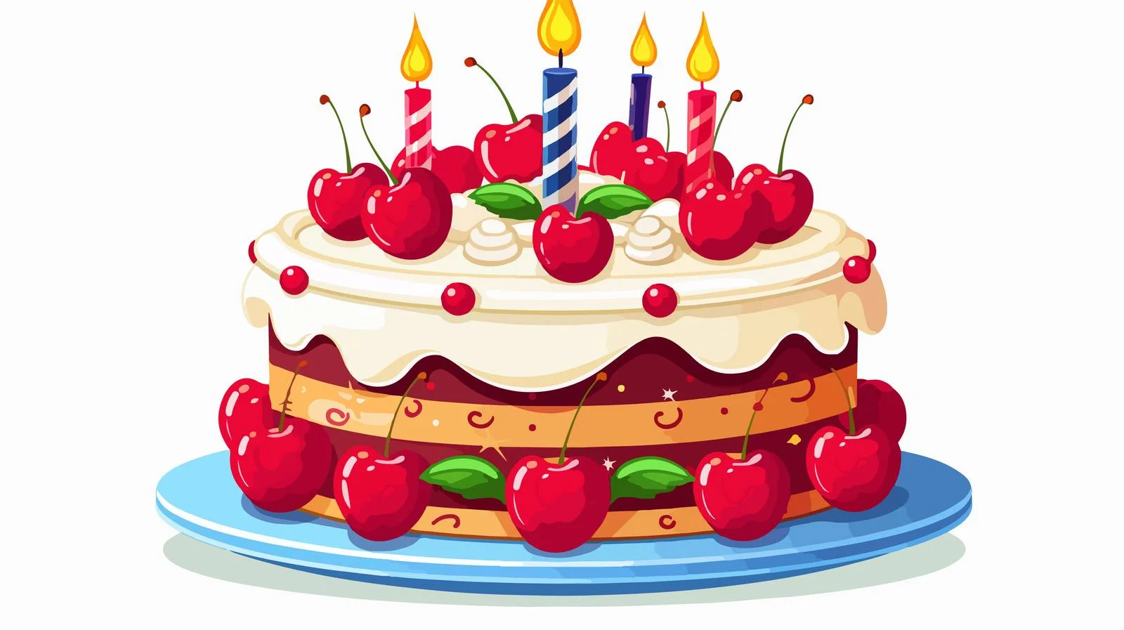Retro Cartoon Birthday Cake Illustration — free download from Dotvec