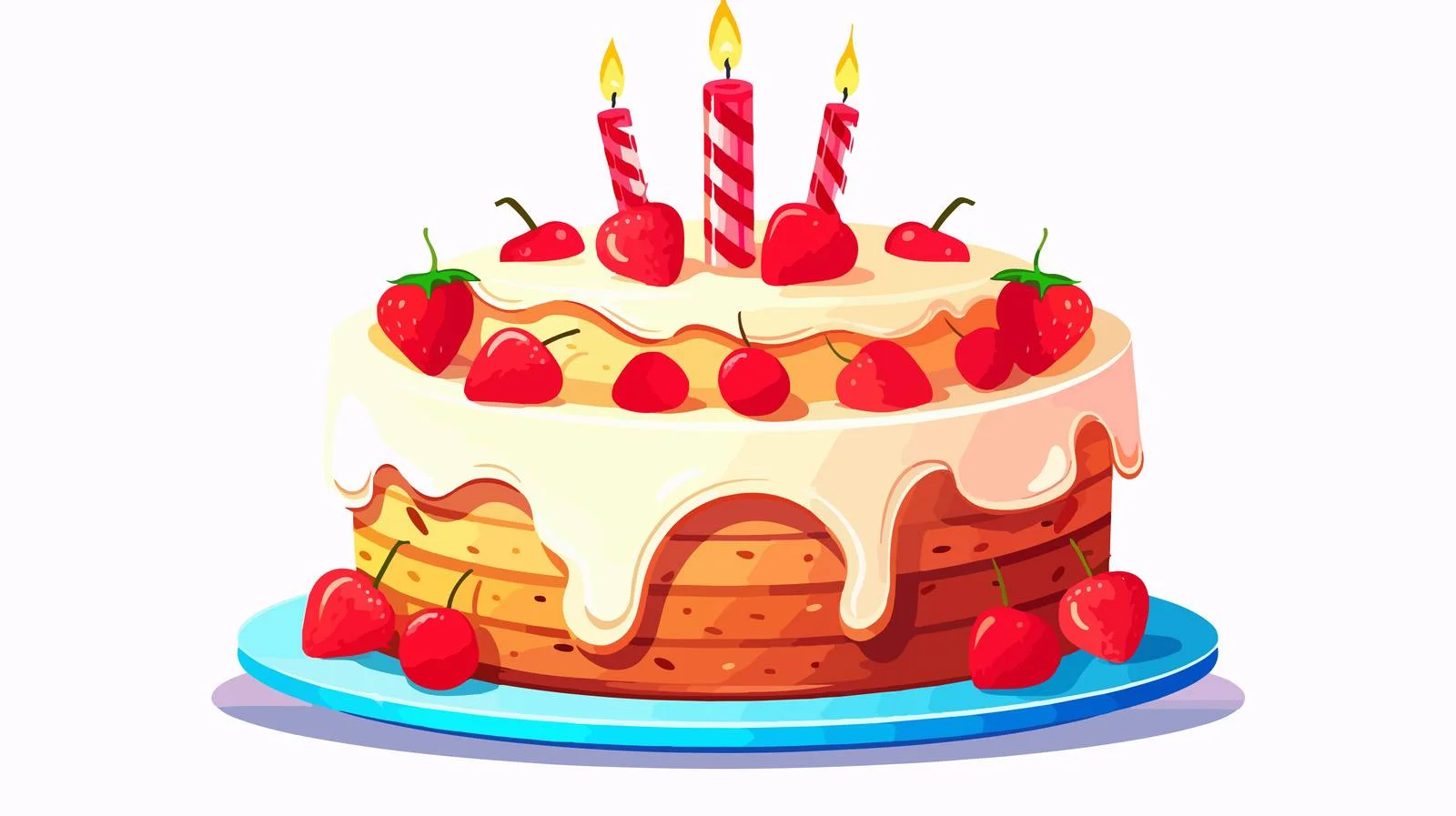Vintage Cartoon Birthday Cake Illustration — free download from Dotvec