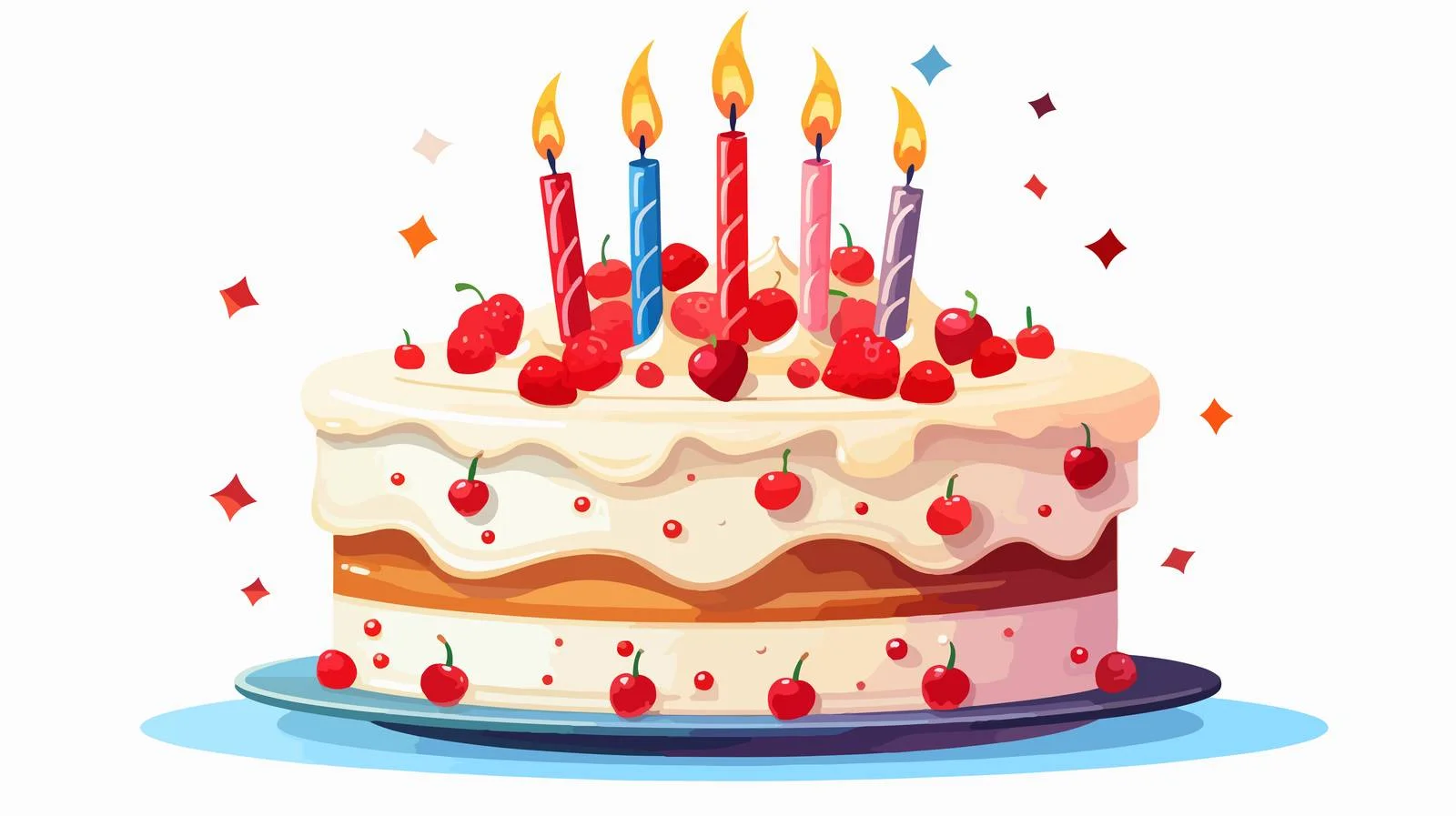 Vintage Cartoon Birthday Cake Illustration — free download from Dotvec