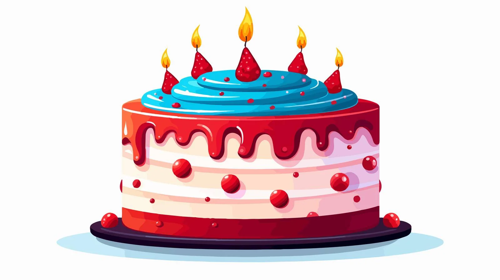 Retro Cartoon Birthday Cake Vector Illustration — free download from Dotvec