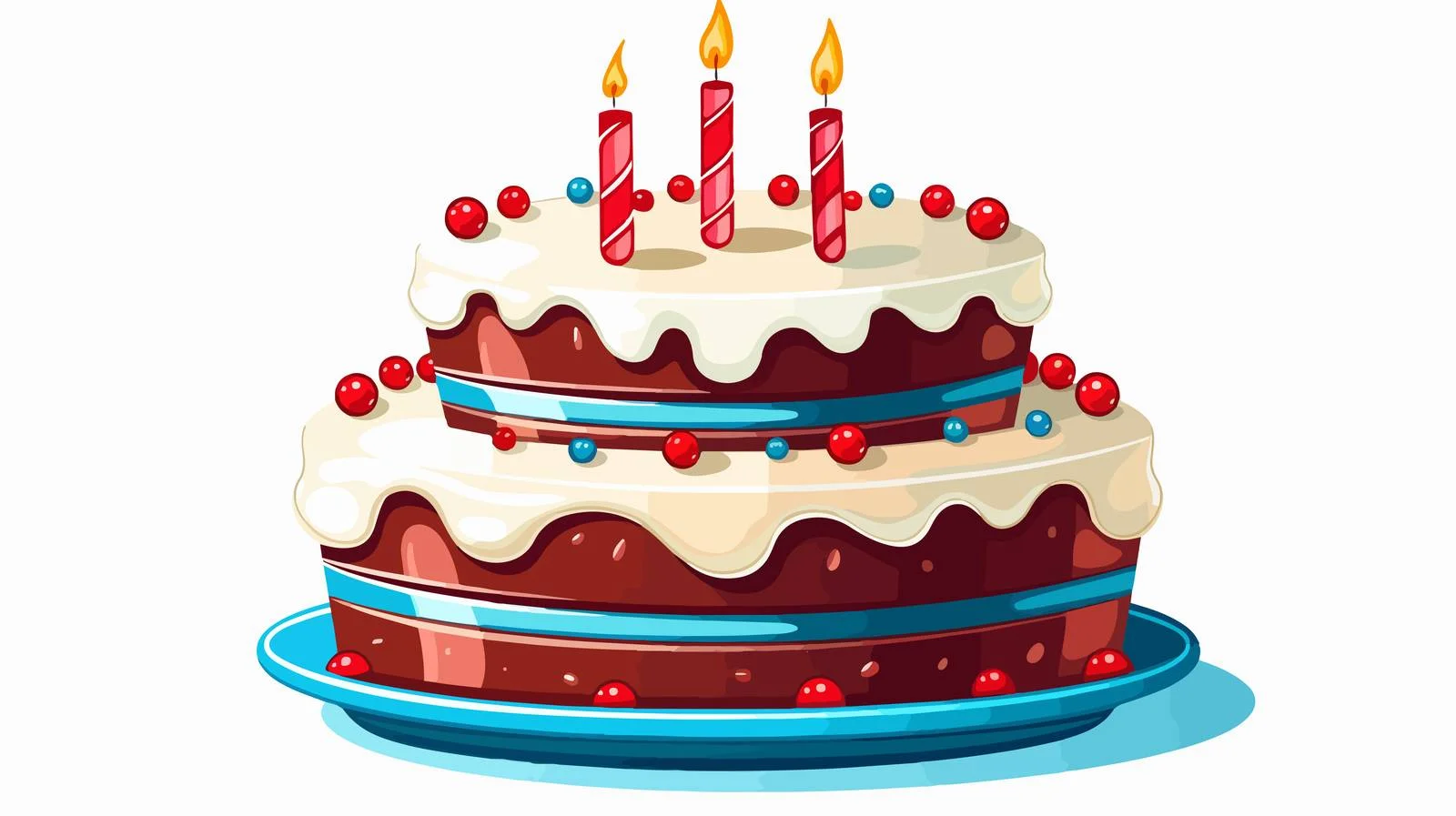 Vintage Cartoon Birthday Cake Vector Illustration — free download from Dotvec