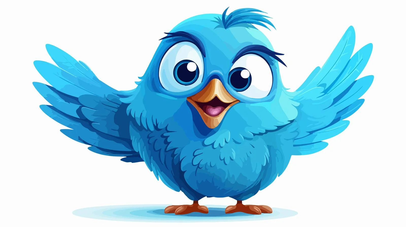 Retro Cartoon Blue Bird Illustration — free download from Dotvec