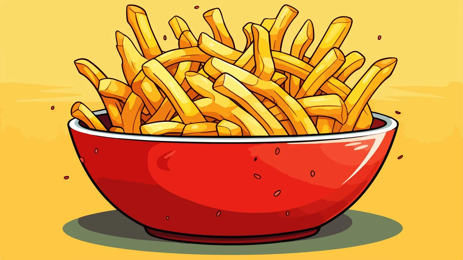 Vintage Cartoon Fries Illustration — free download from Dotvec