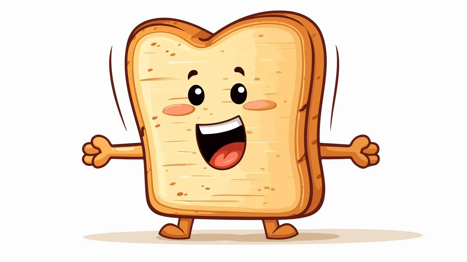 Retro Cartoon Bread Character Illustration — free download from Dotvec
