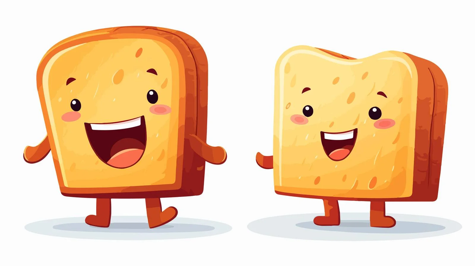 Vintage Cartoon Bread Character Illustration — free download from Dotvec