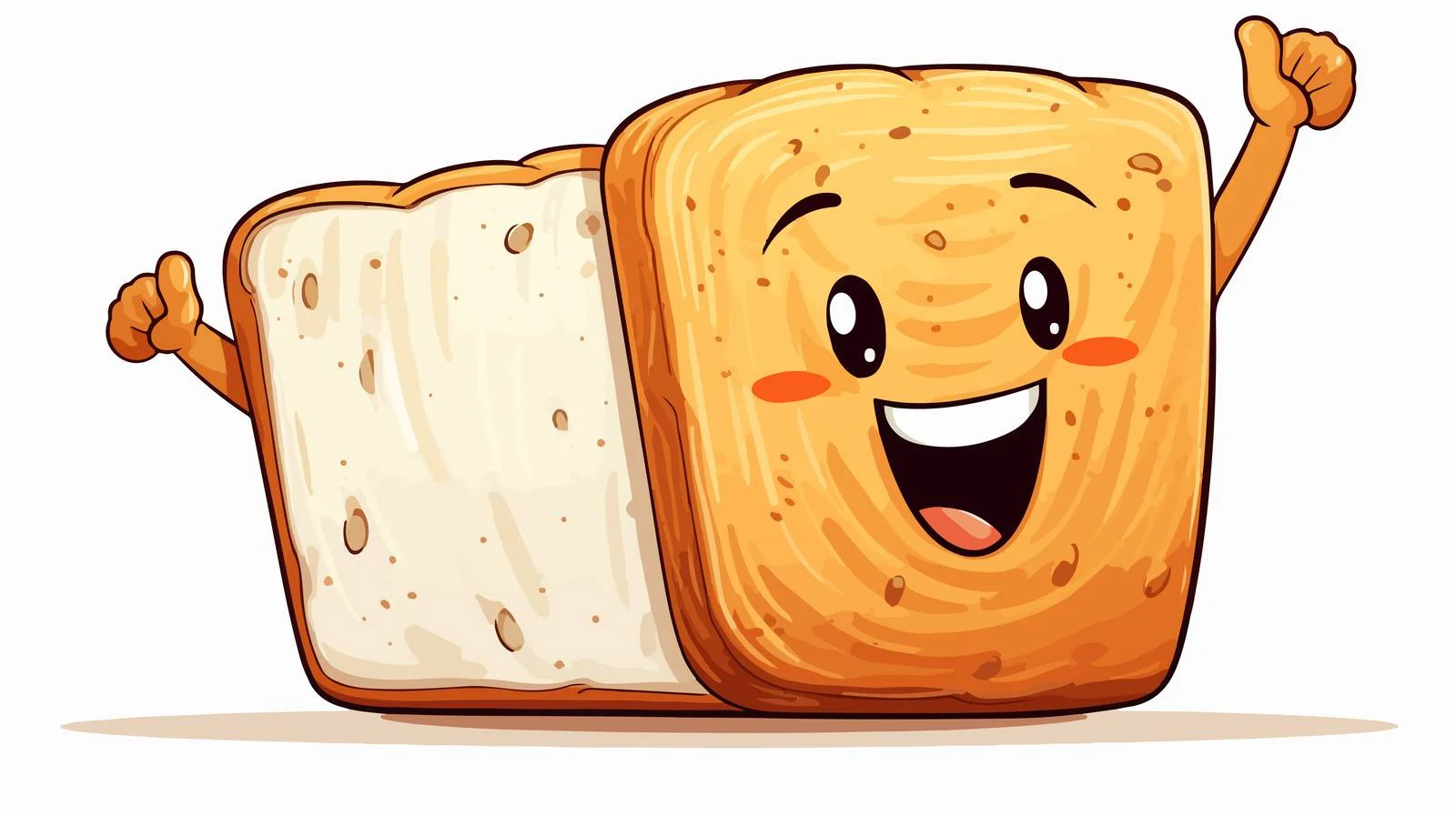 Retro Cartoon Bread Character Illustration — free download from Dotvec