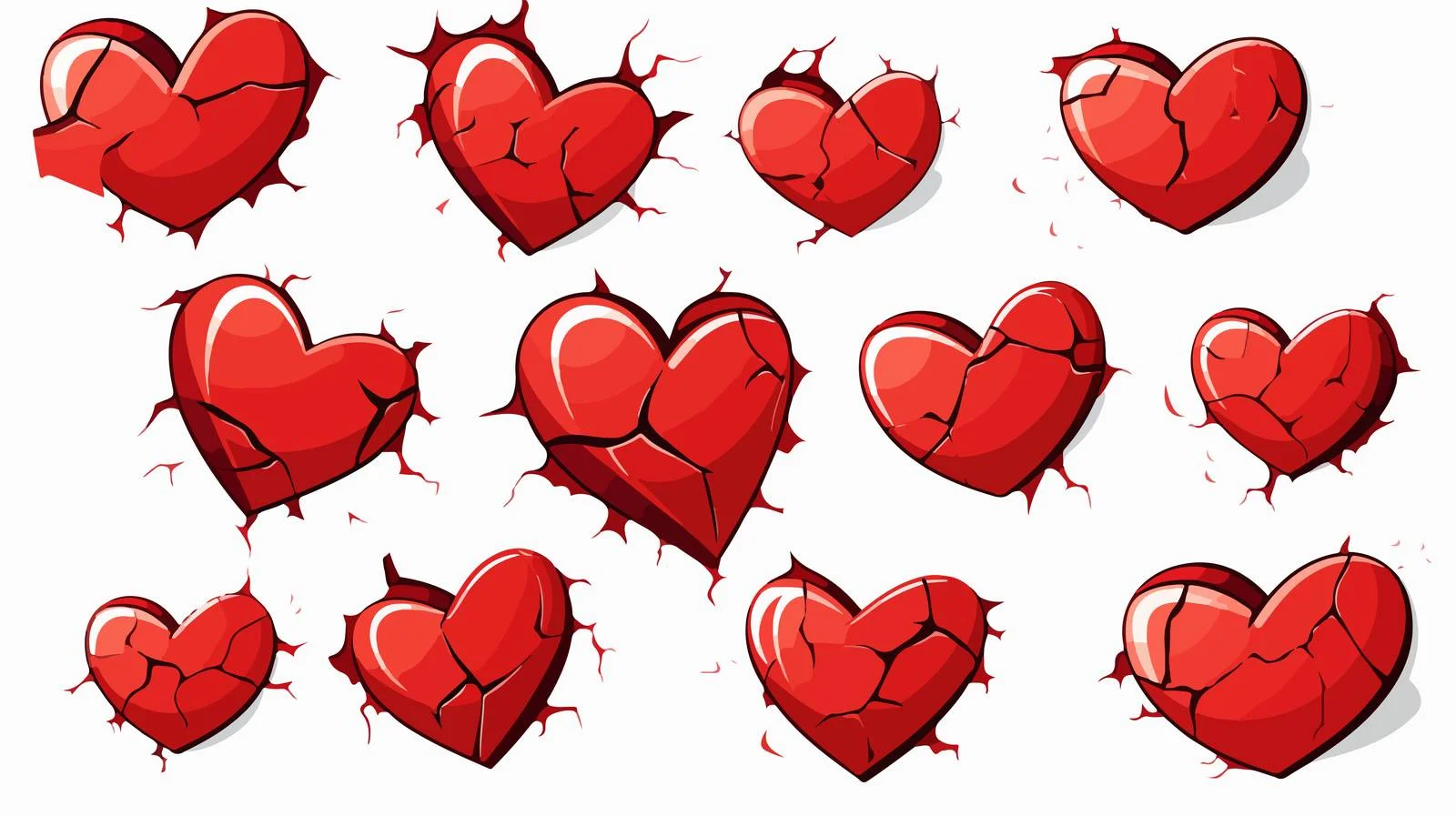 Vintage Cartoon Heart Symbols Illustration — free download from Dotvec