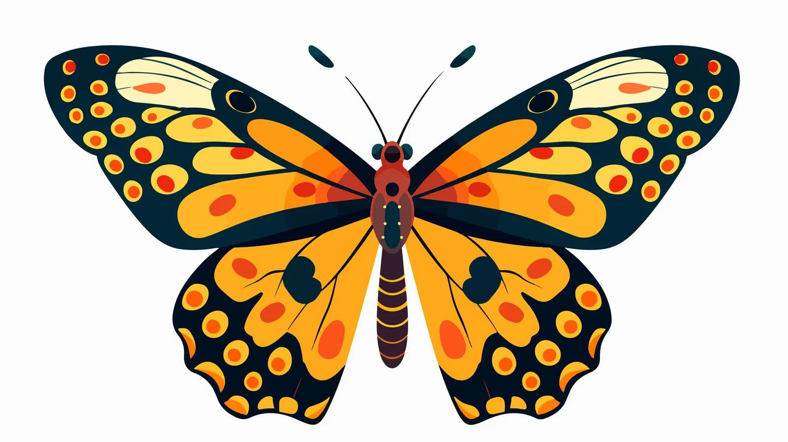 Retro Cartoon Butterfly Vector Illustration — free download from Dotvec