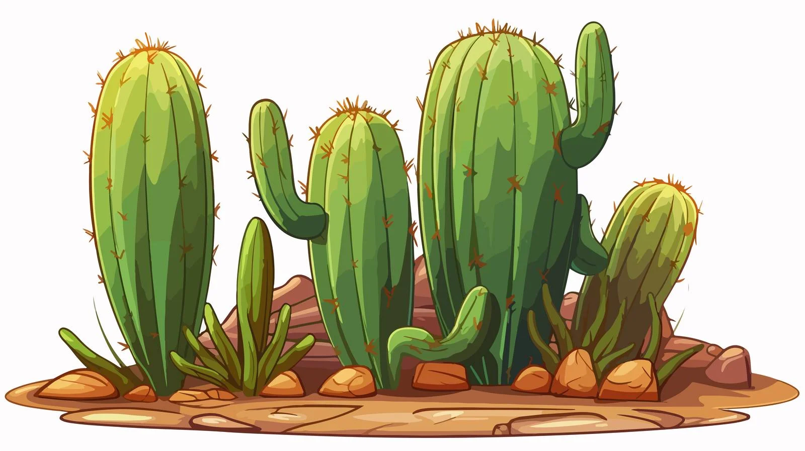 Retro Cartoon Cactus Illustration — free download from Dotvec