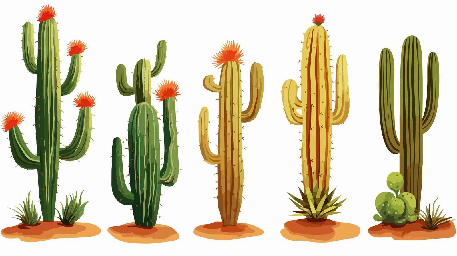 Retro Cartoon Cactus Illustration — free download from Dotvec
