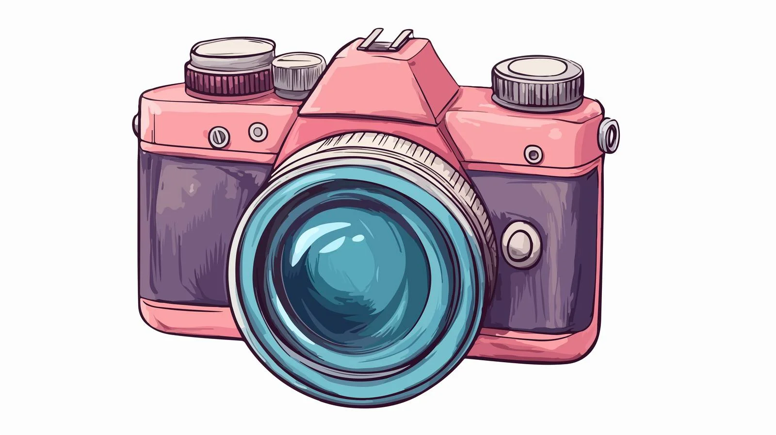 Vintage Cartoon Camera Illustration — free download from Dotvec