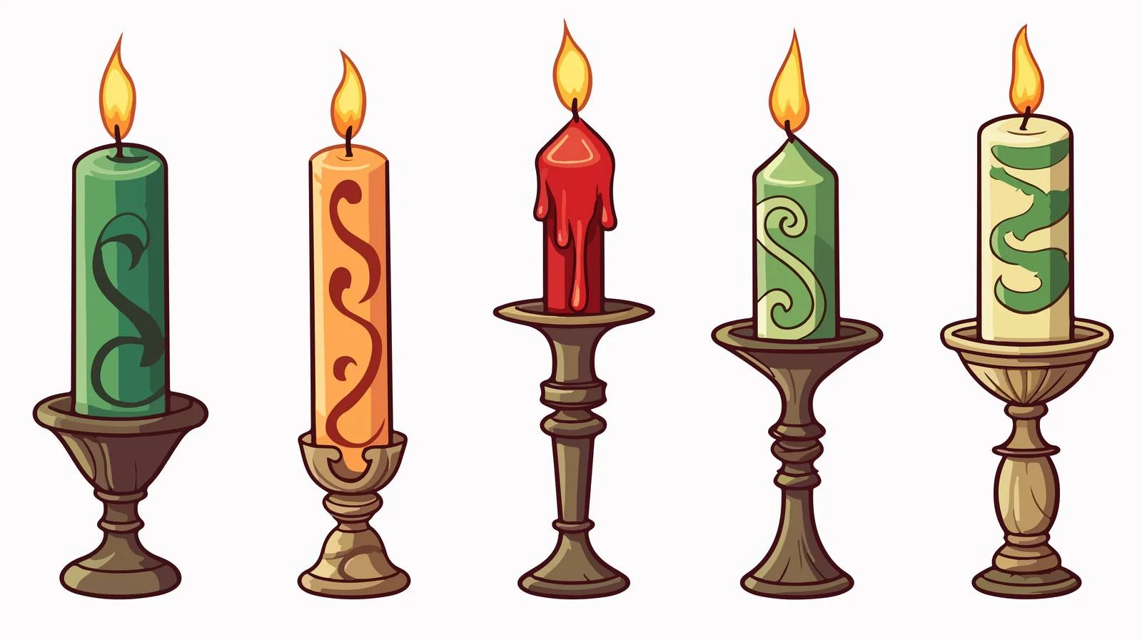 Retro Cartoon Candle Illustration — free download from Dotvec