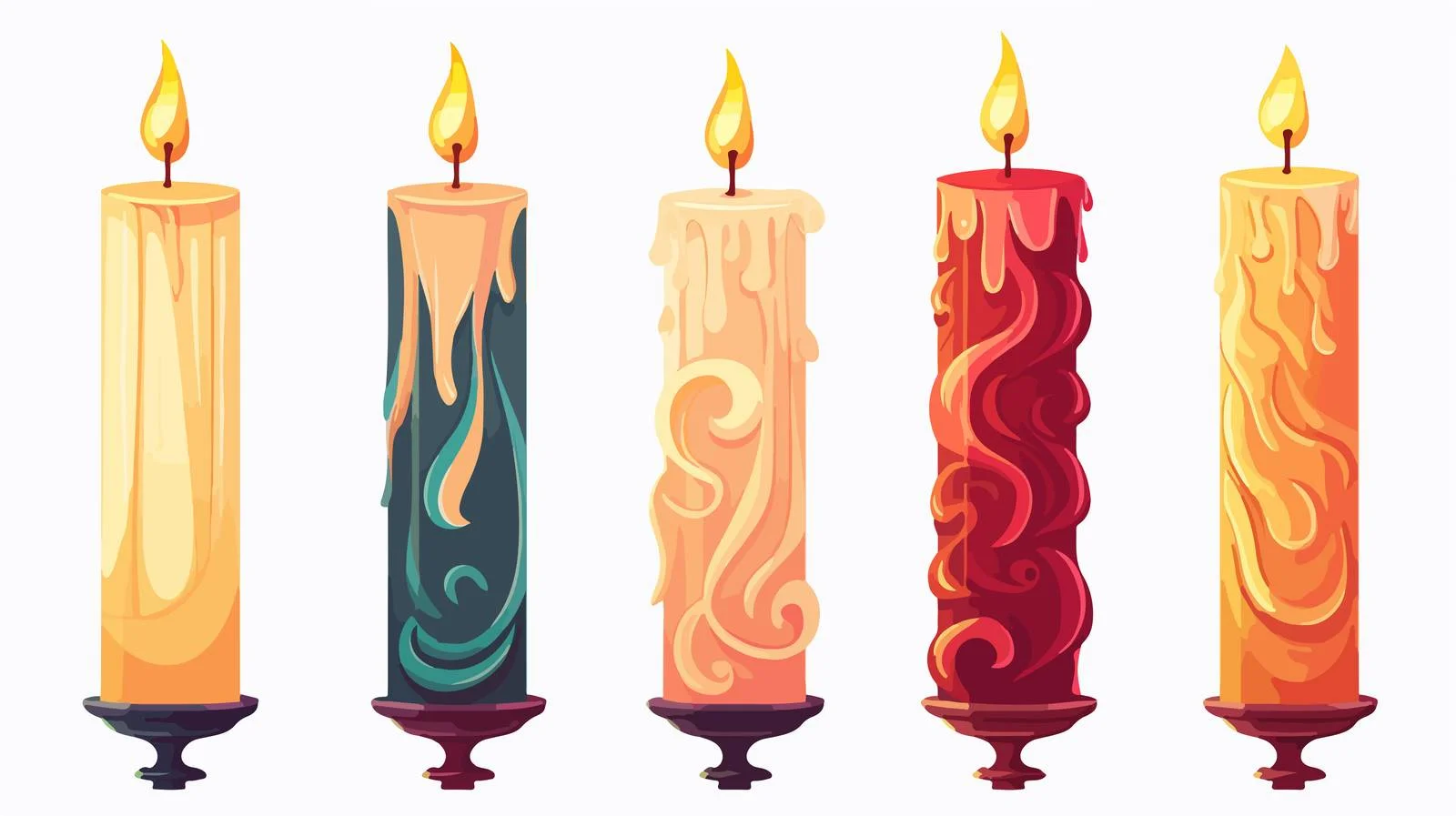 Vintage Cartoon Candle Illustration — free download from Dotvec