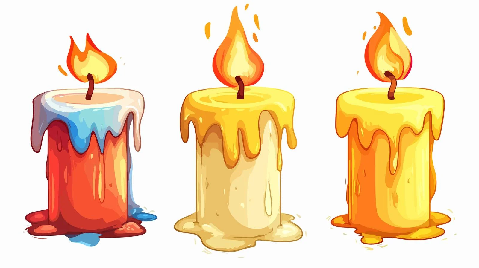 Retro Cartoon Candle Burning Vector Illustration — free download from Dotvec