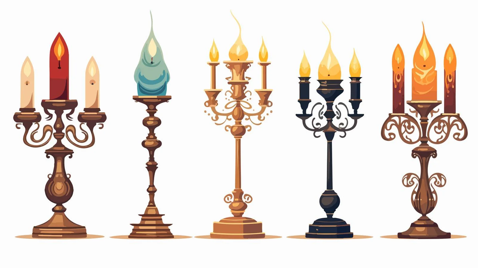 Vintage Cartoon Candlestick Vector Illustration — free download from Dotvec