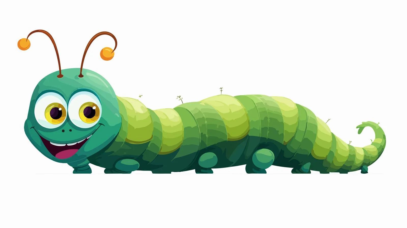 Vintage Caterpillar Cartoon Illustration — free download from Dotvec