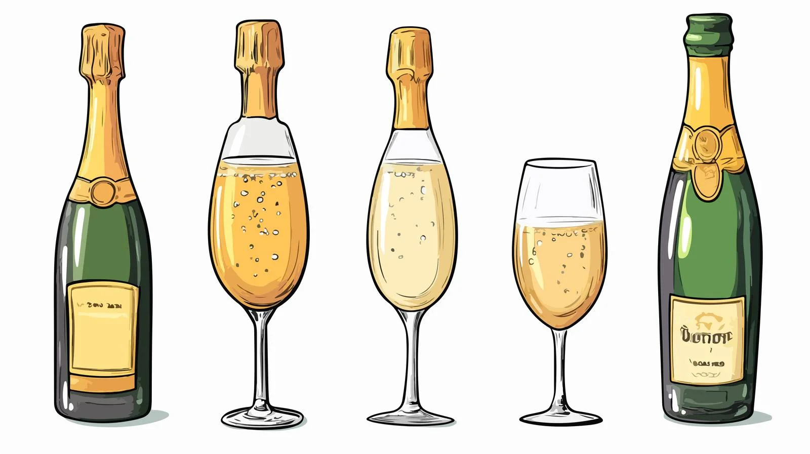 Vintage Champagne Bottle Vector Illustration — free download from Dotvec