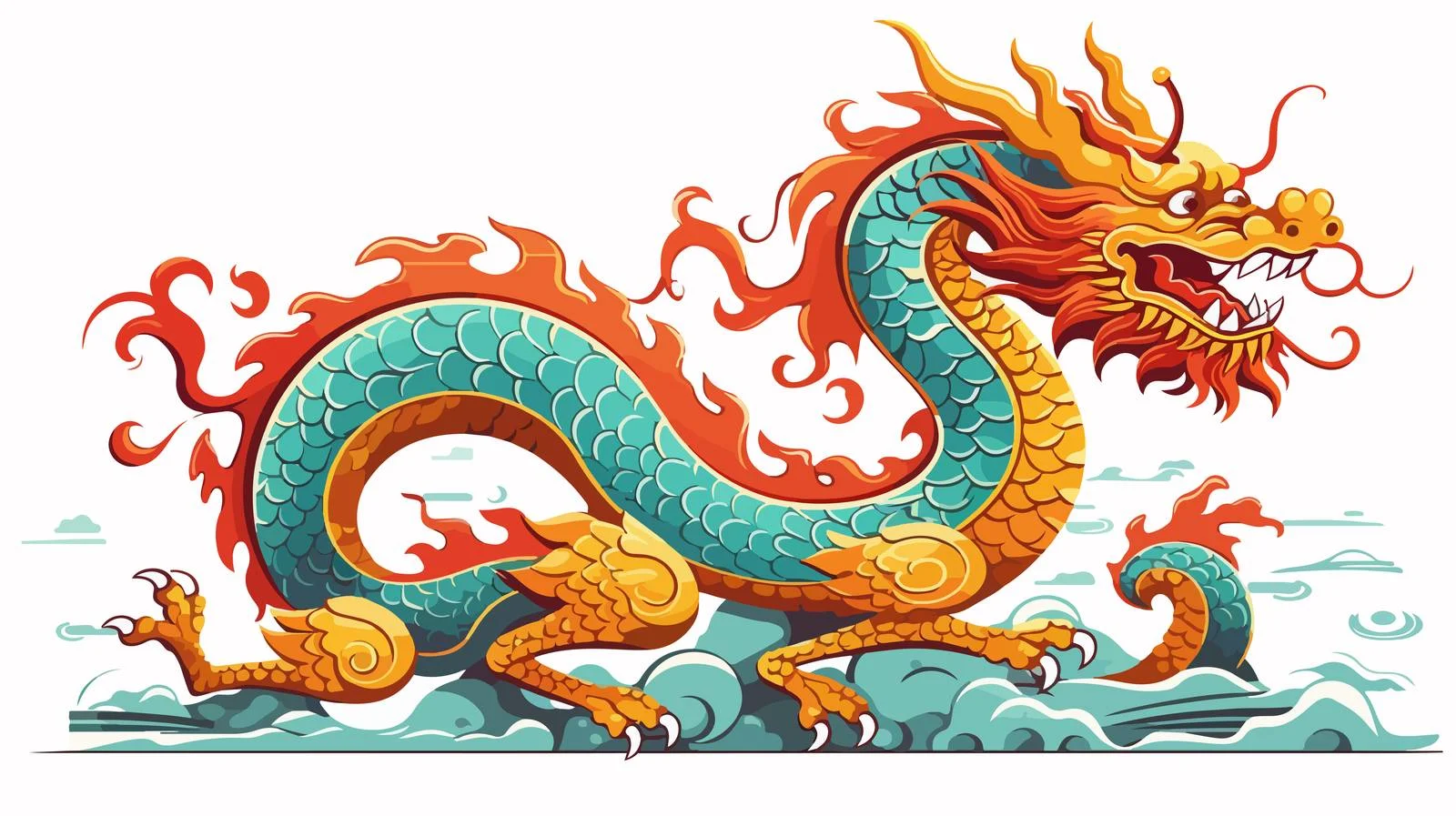 Retro Chinese Dragon Stock Vector — free download from Dotvec