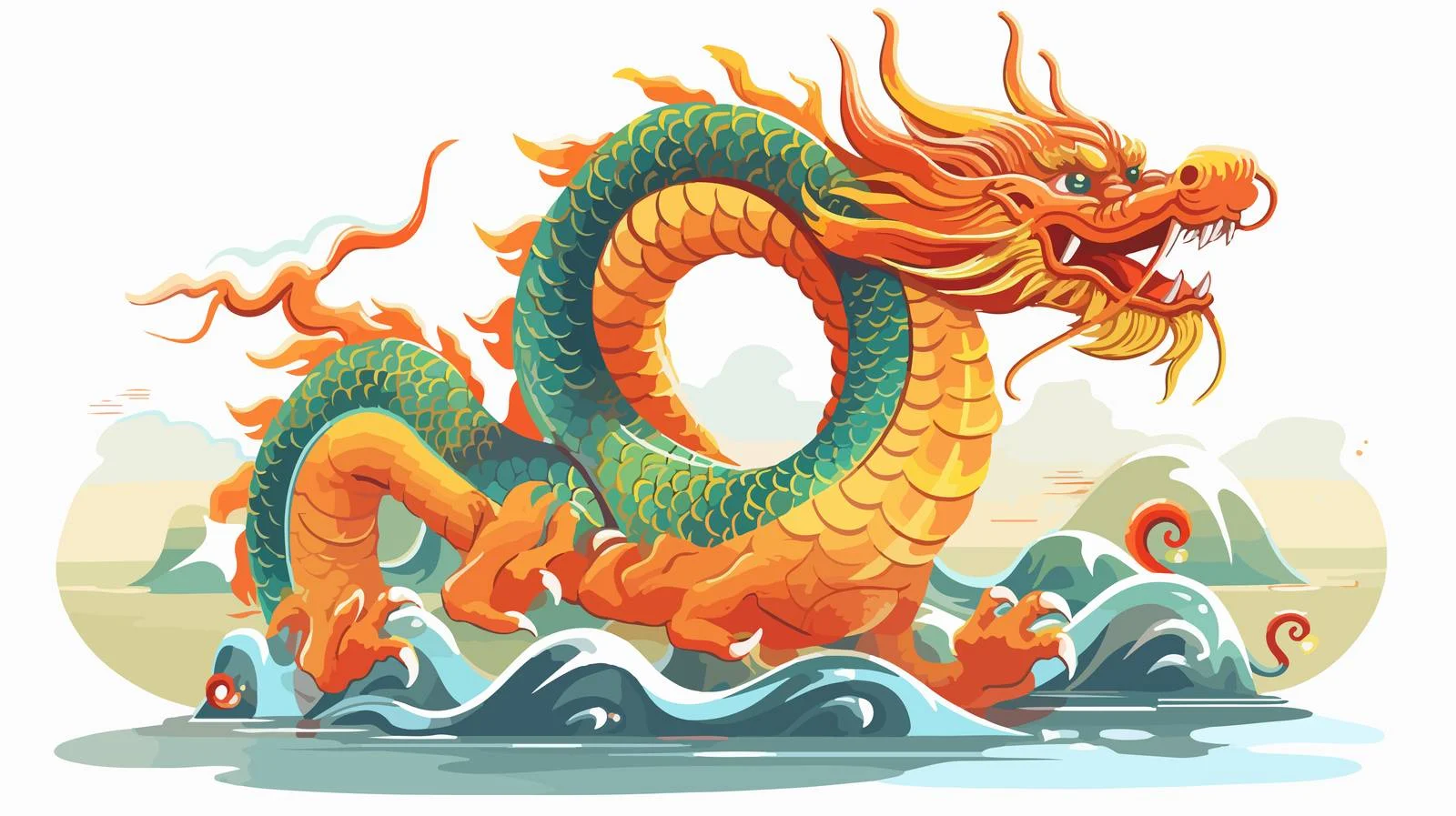 Vintage Chinese Dragon Illustration — free download from Dotvec