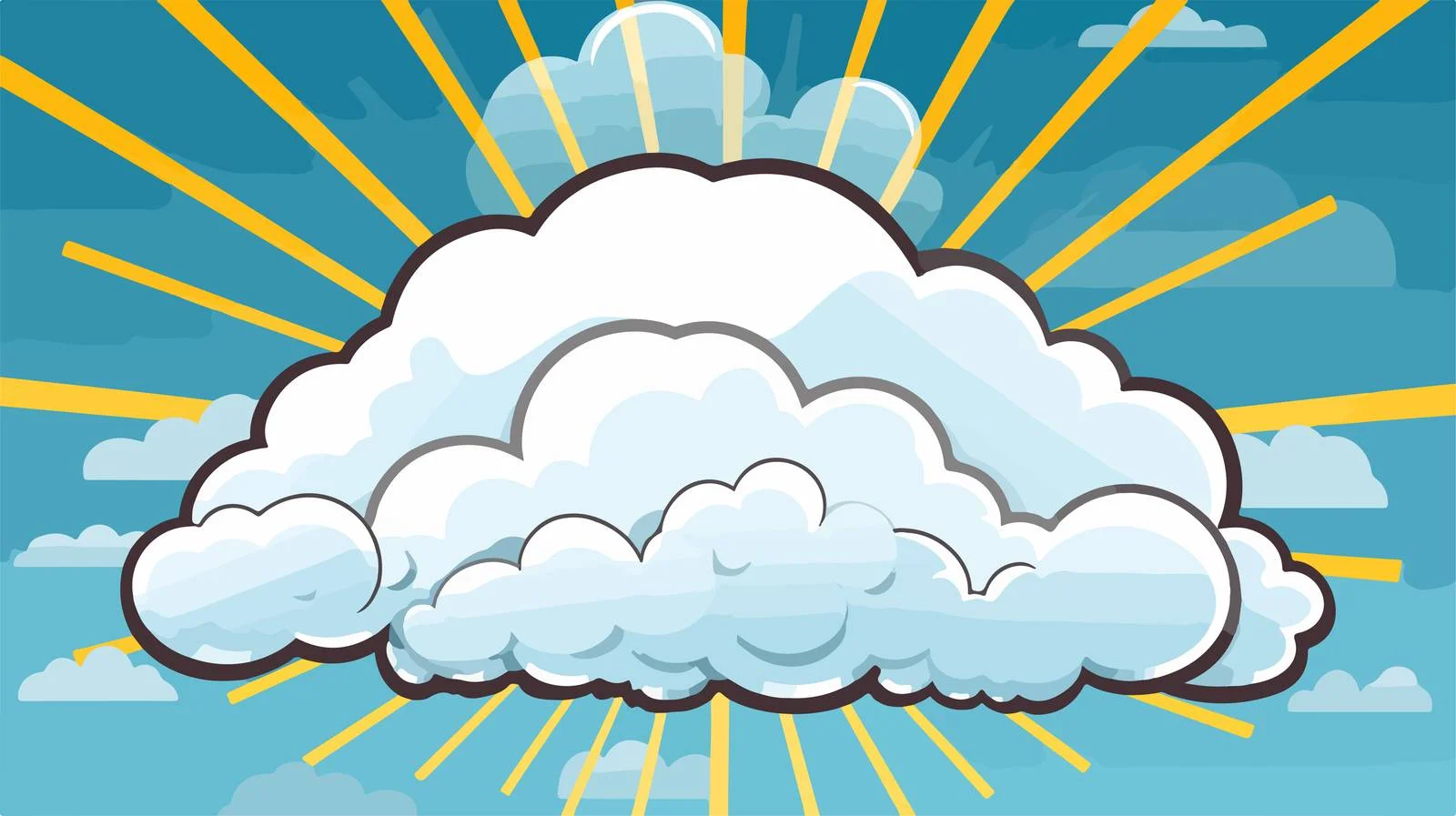 Retro Cartoon Cloud with Silver Lining — free download from Dotvec