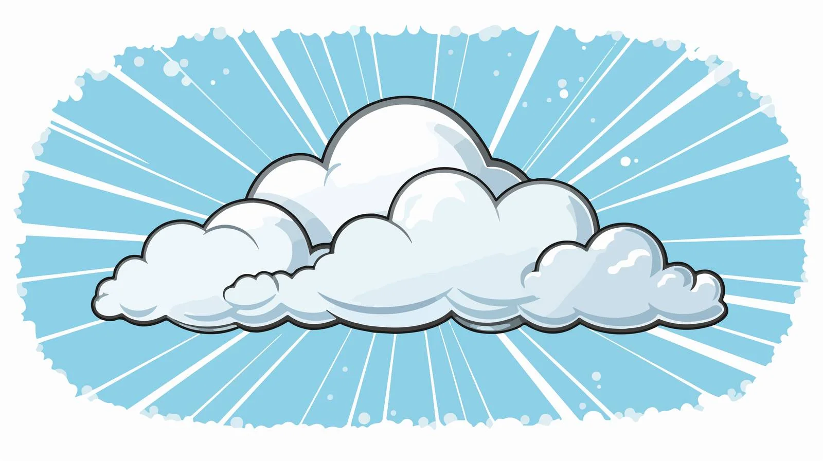 Vintage Cartoon Cloud with Silver Lining — free download from Dotvec