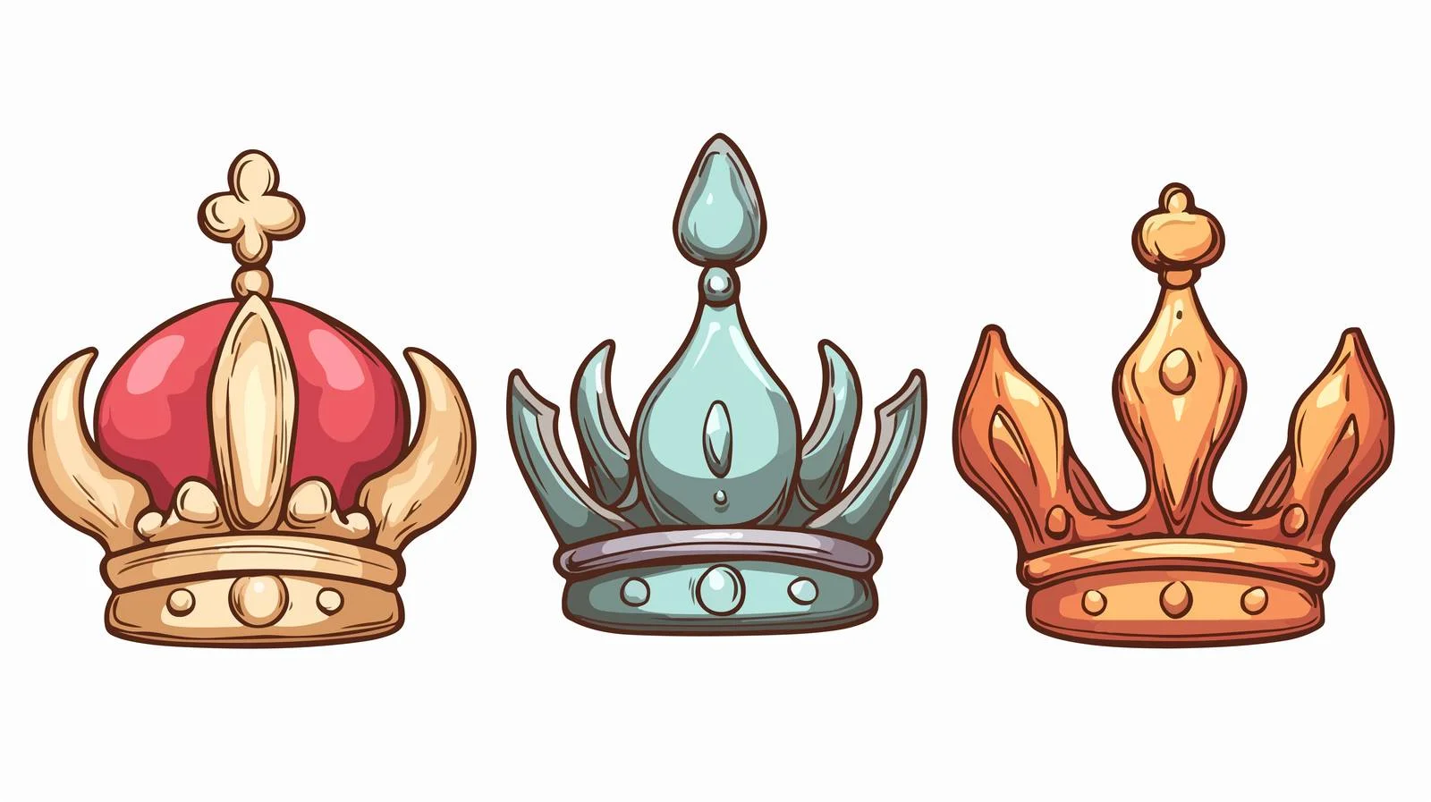 Vintage Cartoon Crown Symbol Vector — free download from Dotvec