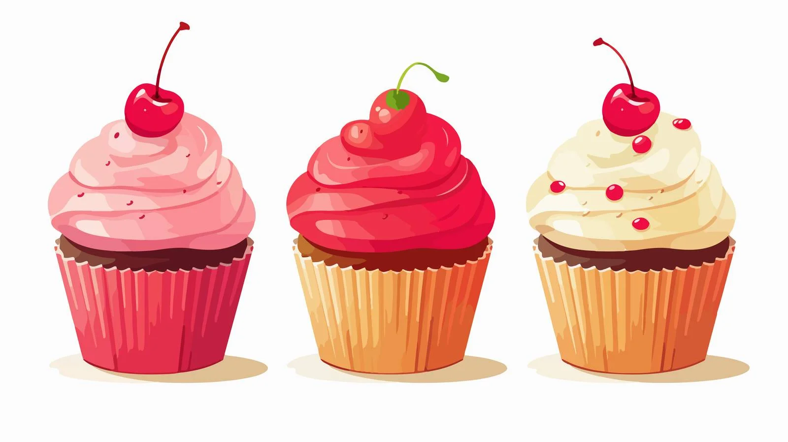 Retro Cartoon Cupcake Illustration — free download from Dotvec