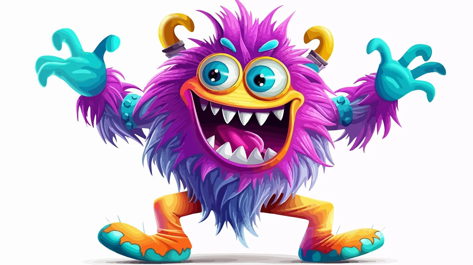Retro Cartoon Dancing Monster Illustration — free download from Dotvec