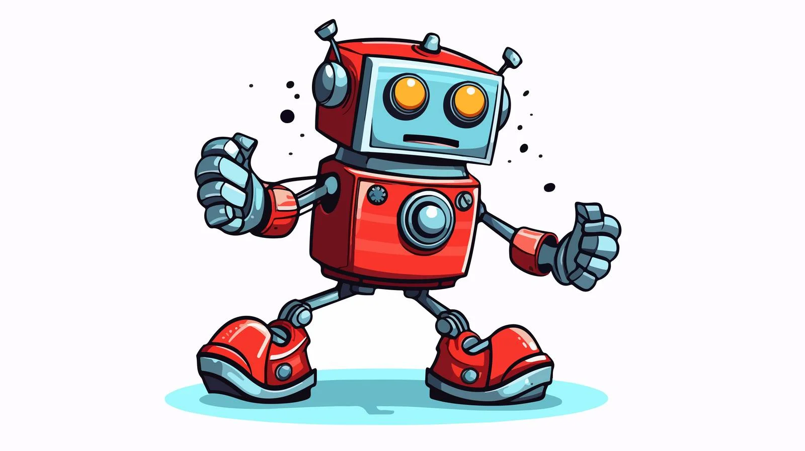 Retro Cartoon Dancing Robot Vector Illustration — free download from Dotvec