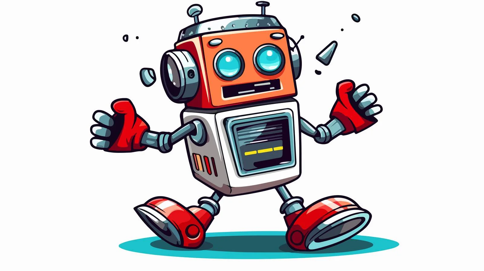 Vintage Dancing Robot Vector Illustration — free download from Dotvec