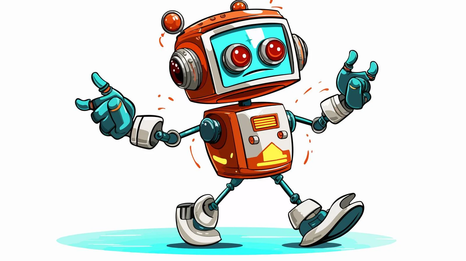 Vintage Dancing Robot Vector Illustration — free download from Dotvec