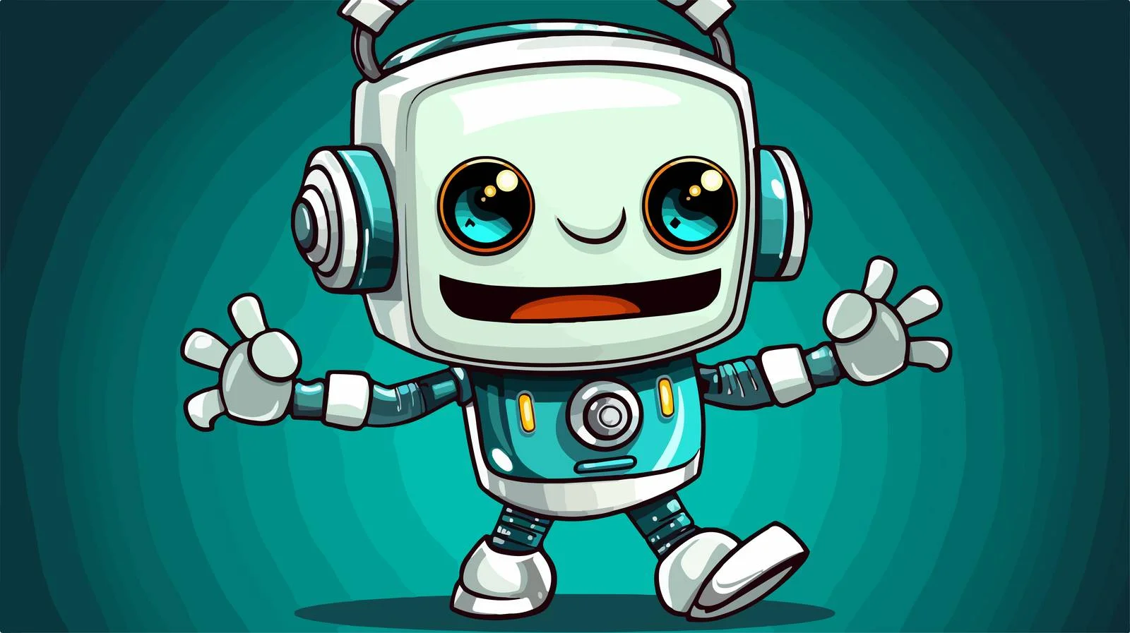 Retro Dancing Robot Cartoon Illustration — free download from Dotvec